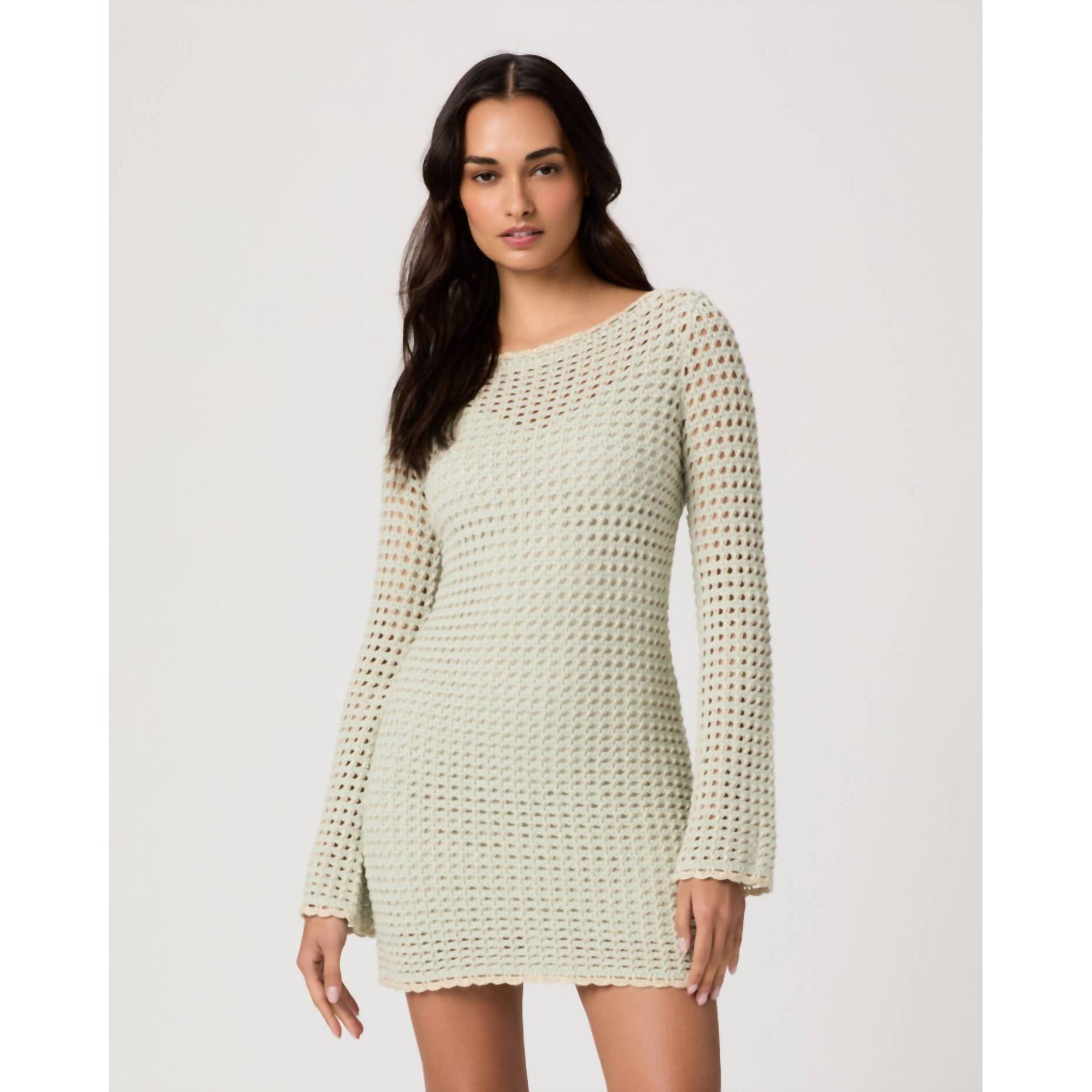 New Paige Ariel Mini Dress In Sea Mist